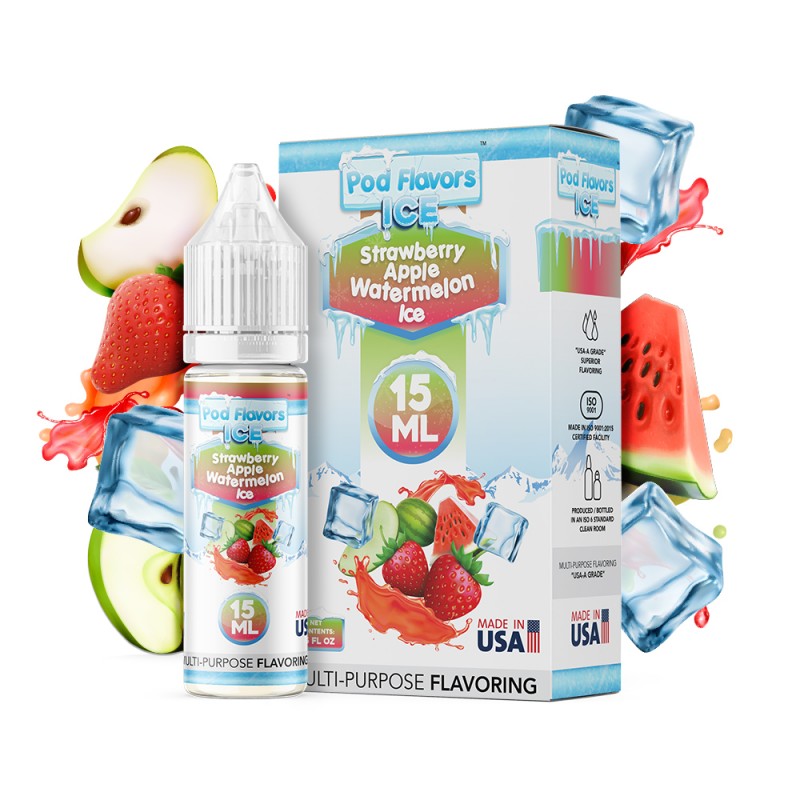 Pod Flavors MultiPurpose Flavoring 15mL Strawberry Apple Watermelon